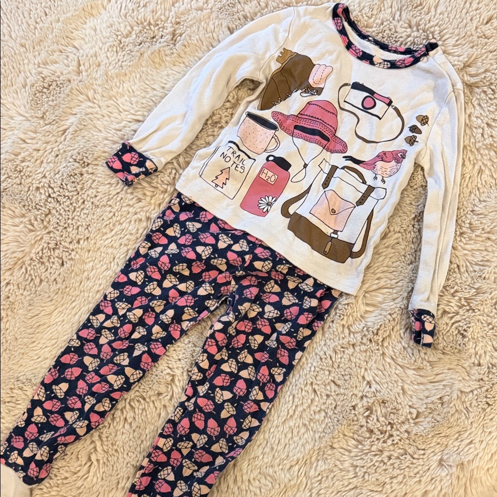 Girls Trail Camping Outdoors Wilderness Acorns Pajamas Girls 4t